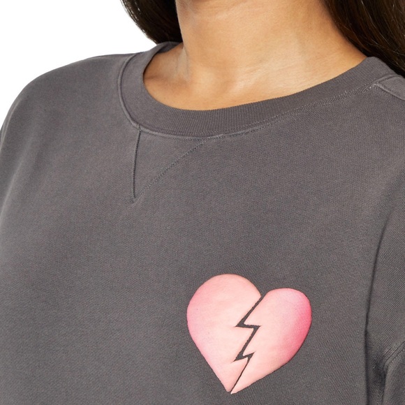 Wildfox I Wish It Was Saturday Grey/Pink Crewneck Sweatshirt - Picture 5 of 7